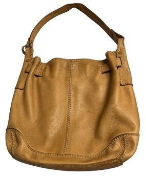 Fossil Leather Shoulder Hobo in Mustard Tan